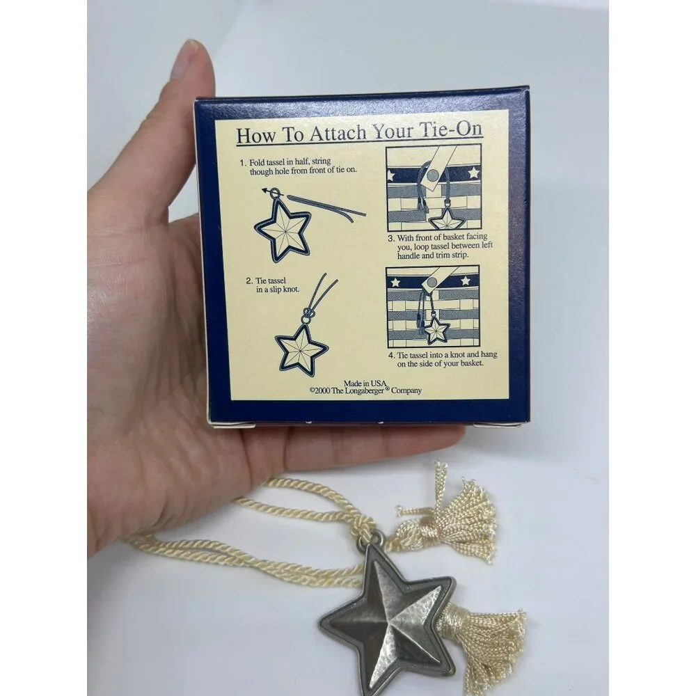 VTG Longaberger 2001 Whistle-Stop Tie-On Collectors Club Star Ornament Tassels‎